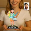 Kişiye Özel Sup Board Süren Erkek Karikatürlü 18 cm MDF Masaüstü Biblo – Masaüstü Hediye