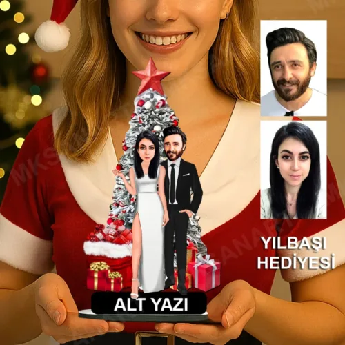 Fotoğraftan Kişiye Özel 2 Kişilik Sevgili Karikatürlü 18 cm…
