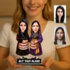 Kişiye Özel Karadenizli Kadın Karikatürlü 18 cm MDF Masaüstü Biblo – Masaüstü Hediye