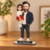 Kişiye Özel Baba Kız Karikatürlü 18 cm MDF Masaüstü Biblo – Baba Hediyesi