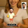Kişiye Özel Sup Board Süren Erkek3 Karikatürlü 18 cm MDF Masaüstü Biblo – Masaüstü Hediye