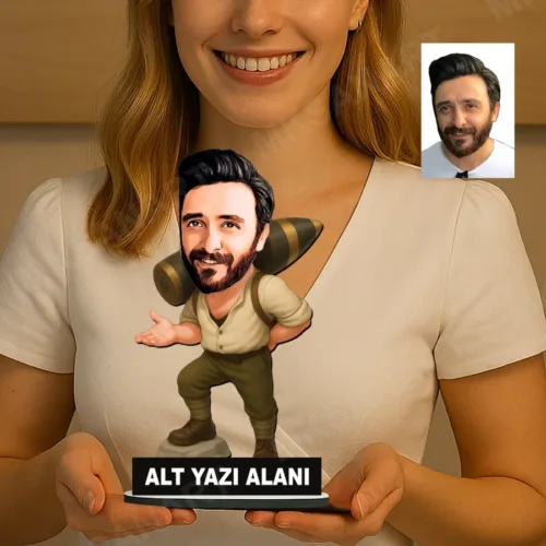 Fotoğraftan Kişiye Özel Seyitonbaşı Erkek Karikatürlü 18 cm…