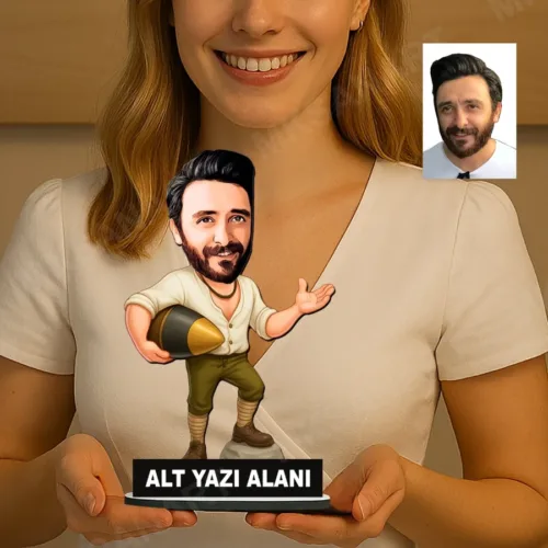 Seyitonbaşı Erkek Karikatürlü Kişiye Özel Karikatürlü 18 cm…