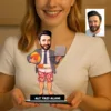 Kişiye Özel Sup Board Süren Erkek4 Karikatürlü 18 cm MDF Masaüstü Biblo – Masaüstü Hediye