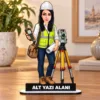 Fotoğraftan Kişiye Özel Harita Mühendisi Karikatürlü 18 cm MDF Masaüstü Biblo – Geomatik Mühendisi Hediyesi | Mühendise ve Teknik Meslek Sahibine Hediye