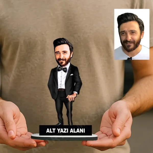 Takım Karikatürlü Kişiye Özel Karikatürlü 18 cm MDF Masaüstü Biblo - Takım Hediyesi | Yeni İş ve Meslek Hediyesi