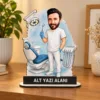Kişiye Özel Diş Doktoru Karikatürlü 18 cm MDF Masaüstü Biblo – Diş Hekimine Hediye | Diş Doktoru Hediyesi