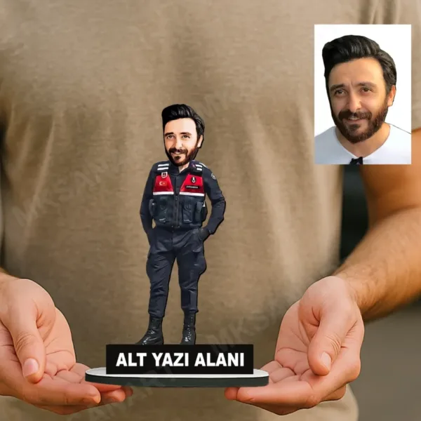 Kişiye Özel Jandarma Uzman Çavuş Karikatürlü 18 cm K8İXQ1