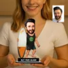 Kişiye Özel Sup Board Süren Erkek2 Karikatürlü 18 cm MDF Masaüstü Biblo – Masaüstü Hediye