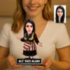 Kişiye Özel Karadenizli Yöresel Giyimli Kadın Karikatürlü 18 cm MDF Masaüstü Biblo – Masaüstü Hediye