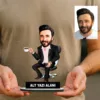 Kişiye Özel Erkek Personel Kahve İçen Karikatürlü 18 cm MDF Masaüstü Biblo – Masaüstü Hediye