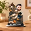 Kişiye Özel Erkek Astronot Karikatürlü 18 cm MDF Masaüstü Biblo – Masaüstü Hediye