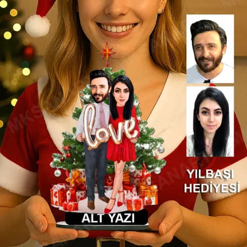 Kişiye Özel 2 Kişilik Sevgili Karikatürlü 18 cm MDF Masaüstü…