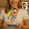 Kişiye Özel Sup Board Süren Erkek7 Karikatürlü 18 cm MDF Masaüstü Biblo – Masaüstü Hediye