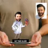 Kişiye Özel Erkek Kalp Doktoru Karikatürlü 18 cm MDF Masaüstü Biblo – Doktor Hediyesi | Doktora Özel Hediye