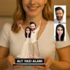 2 Kişilik Gelin Damat Düğün Konseptli Sevgili Karikatürlü Kişiye Özel Karikatürlü 18 cm MDF Masaüstü Biblo – Sevgiliye ve Eşe Hediye | Çiftlere Özel Hediye