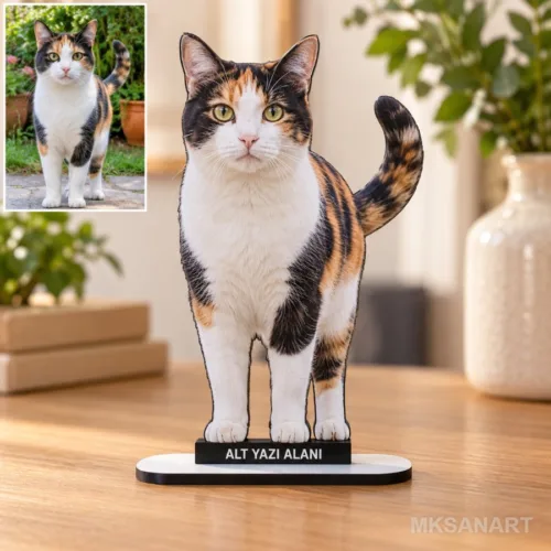 Kişiye Özel Evcil Hayvan Fotoğraflı MDF Karikatürlü 18 cm MD…