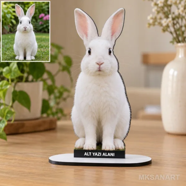 Kişiye Özel Fotoğraflı Evcil Hayvan Fotoğraflı MDF Karikatürlü 18 cm MDF Masaüstü Biblo - Masaüstü Hediye 5. Model