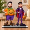 Kişiye Özel Halloween Balkabağı Vampir Karikatürlü 18 cm MDF Masaüstü Biblo – Masaüstü Hediye