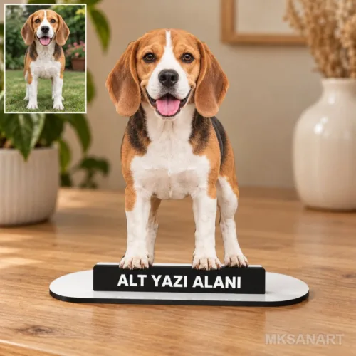 Kişiye Özel Evcil Hayvan Fotoğraflı MDF Karikatürlü 18 cm MD…