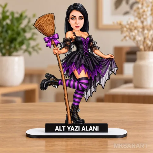 Cadılar Bayramı Karikatür MDF Karikatürlü Kişiye Özel Karika…