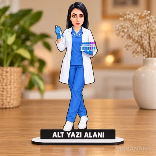 Kişiye Özel Kadin Laboratuvar Teknisyeni Kisiye Karikatürlü…