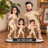 Kişiye Özel Fotoğraflı 4 Kişilik Cadılar Bayramı Karikatür MDF Karikatürlü 18 cm MDF Masaüstü Biblo – Aile Hediyesi | Anne Baba ve Aileye Hediye