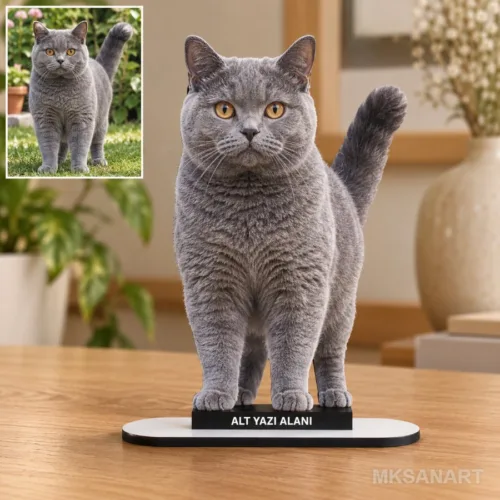 Kişiye Özel Evcil Hayvan Fotoğraflı MDF Karikatürlü 18 cm MD…