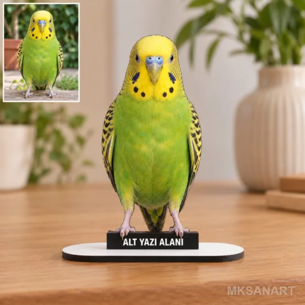 Fotoğraftan Kişiye Özel Evcil Hayvan Fotoğraflı MDF Karikatürlü 18 cm MDF Masaüstü Biblo - Masaüstü Hediye 5. Model