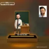 Kişiye Özel Ogretmenler Günü Karikatürlü 14 cm MDF Işıklı Biblo – Öğretmen Hediyesi | Öğretmenler Günü Hediyesi