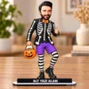 Kişiye Özel Halloween Balkabağı İskelet Kostümlü Karikatürlü 18 cm MDF Masaüstü Biblo – Masaüstü Hediye