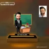 Erkek Sınıf Öğretmeni Karikatürlü Kişiye Özel Karikatürlü 14 cm MDF Işıklı Biblo – Öğretmen Hediyesi | Öğretmene Özel Hediye