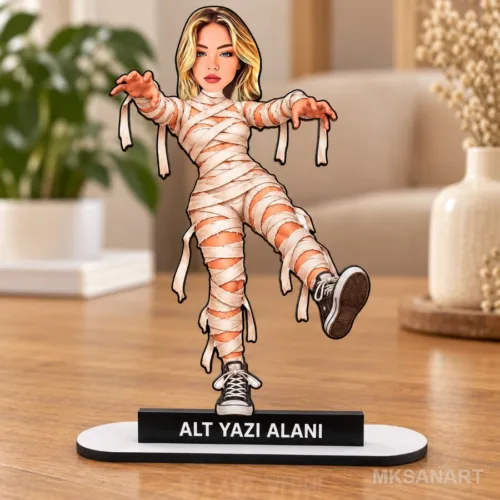 Kişiye Özel Cadılar Bayramı Karikatür MDF Karikatürlü 18 cm…