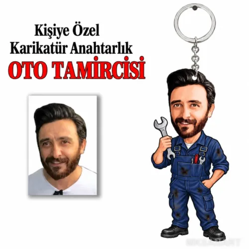 Fotoğraftan Kişiye Özel Kişiye Oto Tamircisi Anahtarlık Kari…