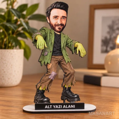 Kişiye Özel Fotoğraflı Cadılar Bayramı Karikatür MDF Karikat…
