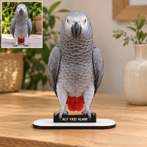 Fotoğraftan Kişiye Özel Evcil Hayvan Fotoğraflı MDF Karikatürlü 18 cm MDF Masaüstü Biblo - Masaüstü Hediye 4. Model