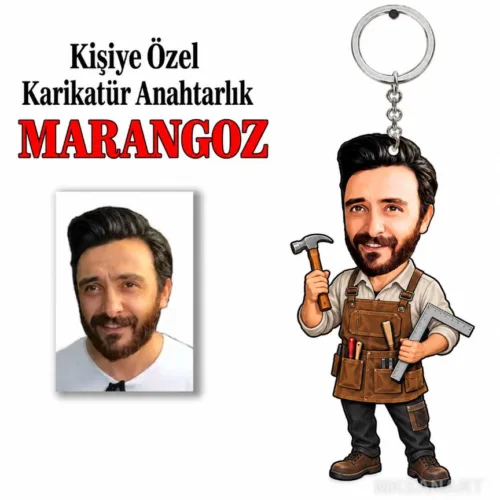 Fotoğraftan Kişiye Özel Kişiye Marangoz Karikatür Anahtarlık…