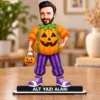 Kişiye Özel Halloween Balkabağı Kostümlü Karikatürlü 18 cm MDF Masaüstü Biblo – Masaüstü Hediye