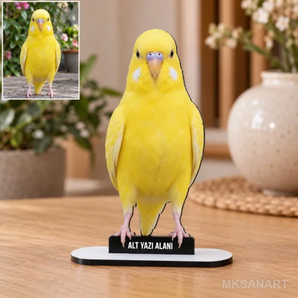 Kişiye Özel Evcil Hayvan Fotoğraflı MDF Karikatürlü 18 cm MDF Masaüstü Biblo - Masaüstü Hediye 5. Model