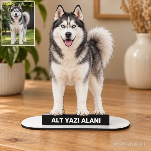 Evcil Hayvan Fotoğraflı MDF Karikatürlü Kişiye Özel Karikatü…